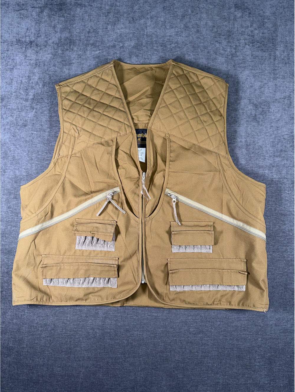 Gamehide Men's Quilted Tactical Utility Vest XL Brown Polyester Cotton